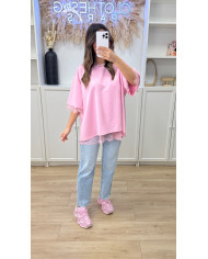 T-shirt dos dentelle jaune