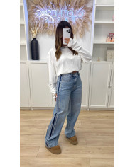 Sweat à capuche laine beige