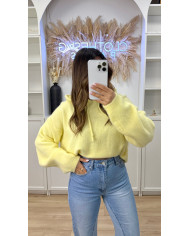 Sweat à capuche laine Jaune