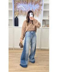 Sweat à capuche laine Camel