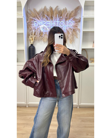 Veste Simili Vyni Bordeaux