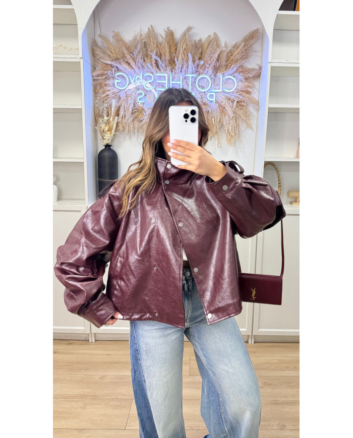 Veste Simili Vyni Bordeaux