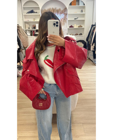 Veste Simili size rouge