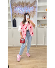 Chemise blanche bouton cœur