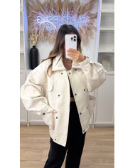 Veste moumoute rose étoile