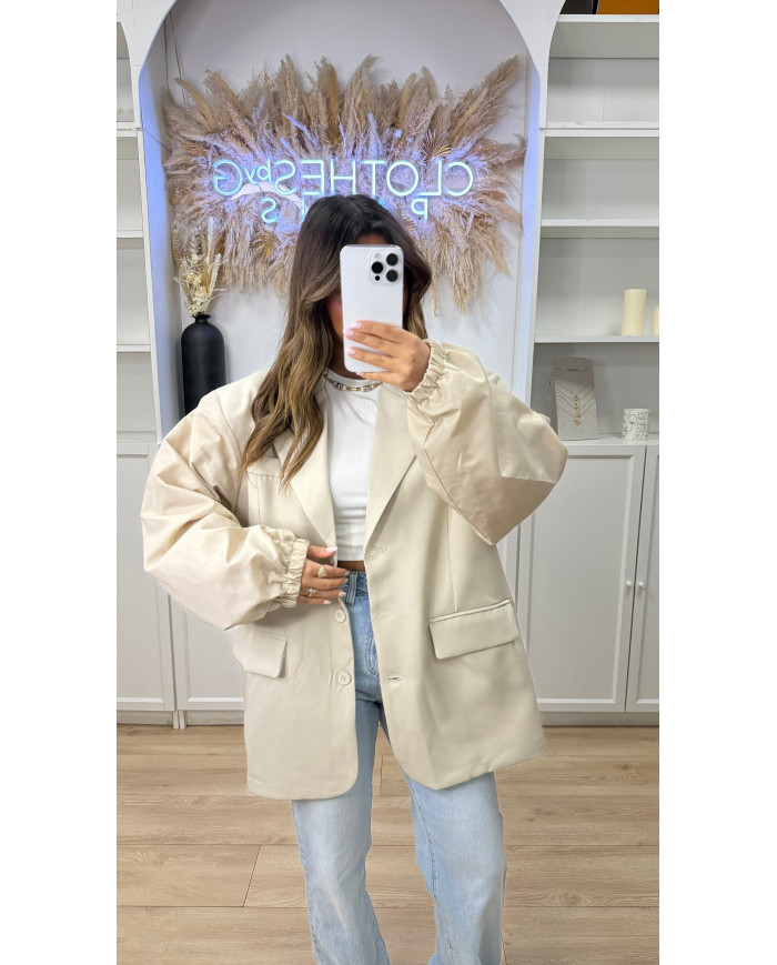 Blazer manches bombers beige