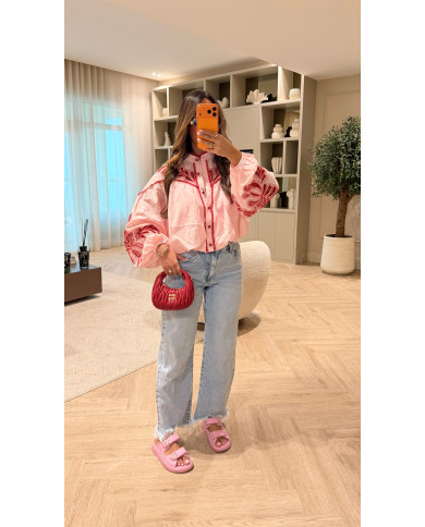 Jean Mom effiloché bleu clair