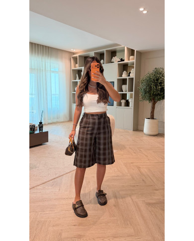 Bermuda à carreaux Choco & Bleu