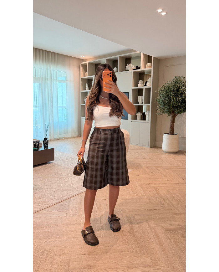 Bermuda à carreaux Choco & Bleu