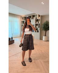 Ensemble top & jupe crochet noir & blanc