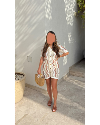 Robe crochet Casa Beige