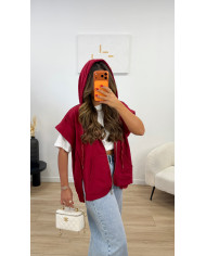 Gilet sans manches à capuche noir