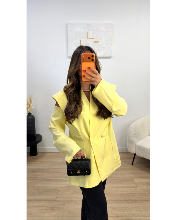 Blazer Épaule ouverte jaune