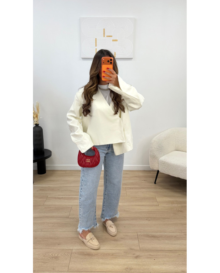 Blazer croisé asymétrique Beige