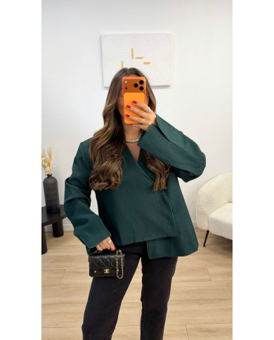 Blazer croisé asymétrique Vert