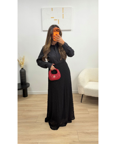 Jupe longue doublé dentelle noir