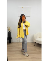 Gilet maille Oversize Laine Jaune