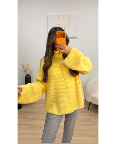 Gilet maille Oversize Laine Jaune