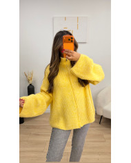 Gilet maille Oversize Laine Jaune