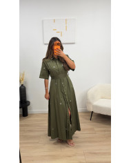 Robe longue chemise bijoux blanc