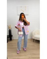 Chemise oversize hello Summer rose