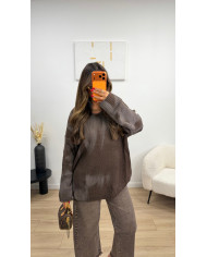 Pull oversize TIE Choco