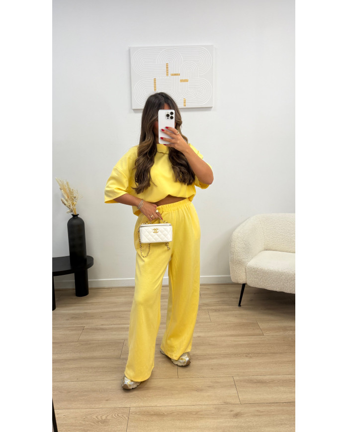 Ensemble basic jogging jaune