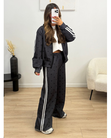 Ensemble jogging à pois noir