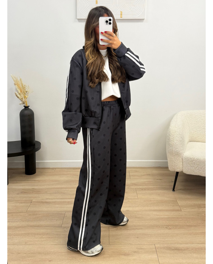 Ensemble jogging à pois noir