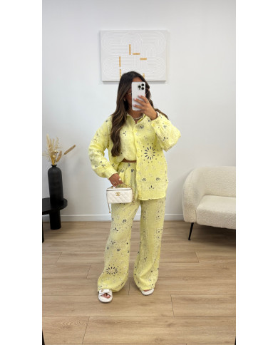 Ensemble Gaz de coton bandana jaune