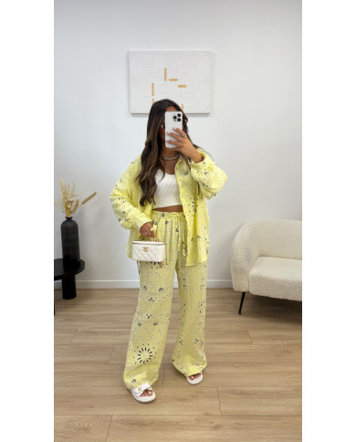 Ensemble Gaz de coton bandana jaune