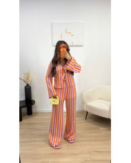 Chemise col Claudine Léopard