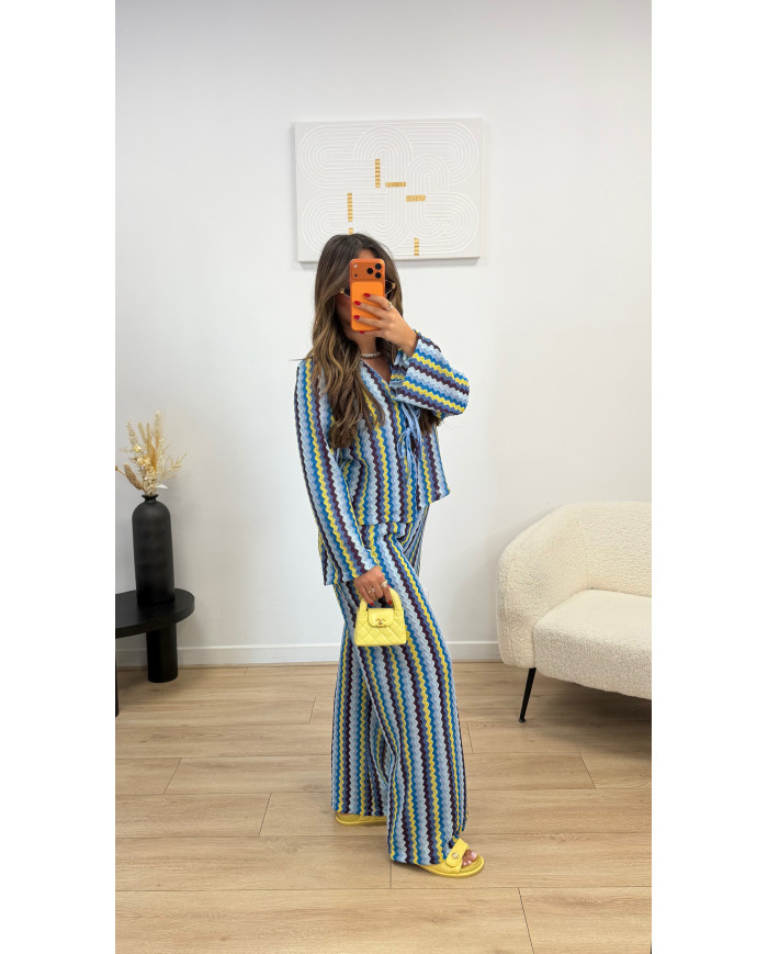 Ensemble Mykonos Multi Crochet Bleu