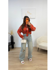 Chemise léger coton bandana Rouge