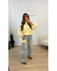 Ensemble jogging t-shirt pois Jaune