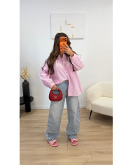 Chemise rayé Rose dos Cœur Dentelle
