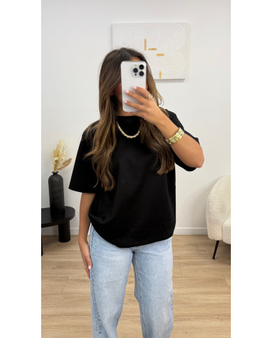 T-shirt épaulettes noir