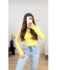 Top mitaines  dentelle rose