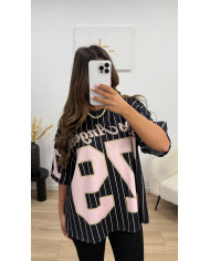 Veste en jean sans manches oversize Grise