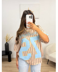 T-shirt Los angoles blanc & rose