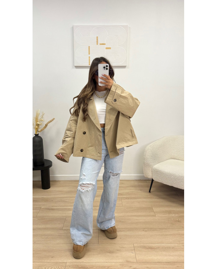 Jean évasé bleu clair déchiré