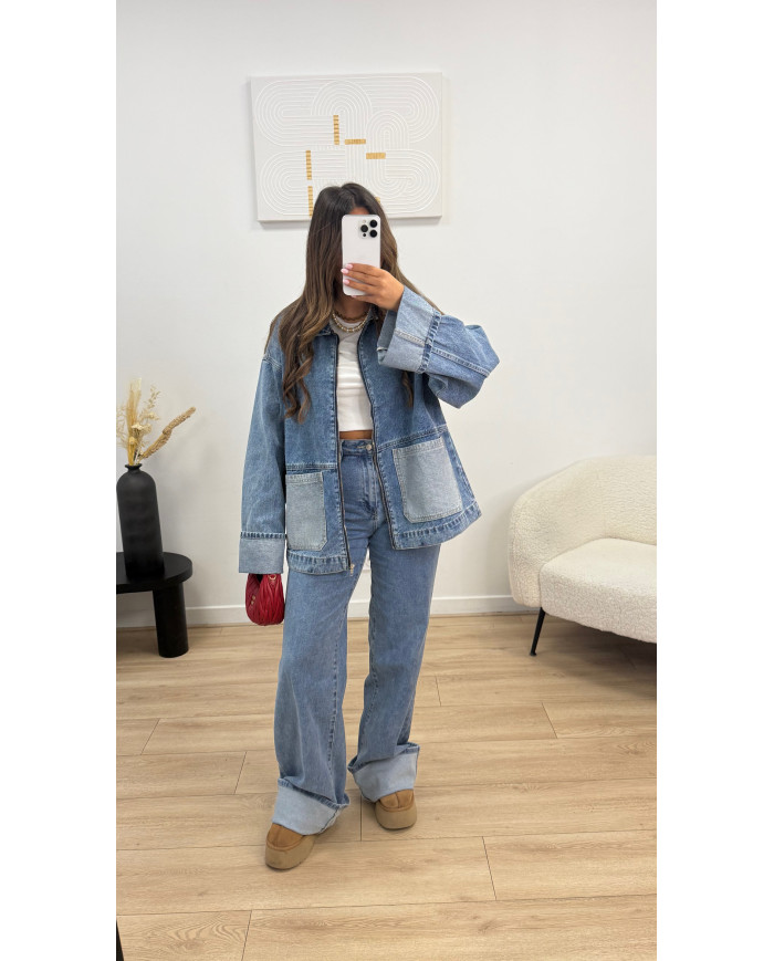Veste en jean Set retroussé