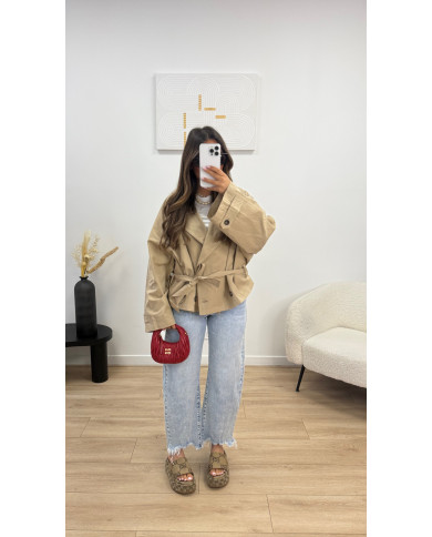 Trench parisienne taupe