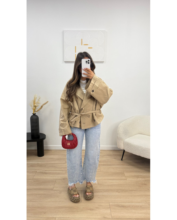 Trench parisienne taupe