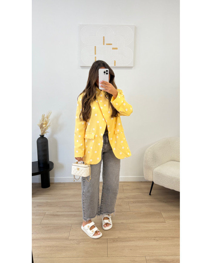 Jean mom effiloché Gris