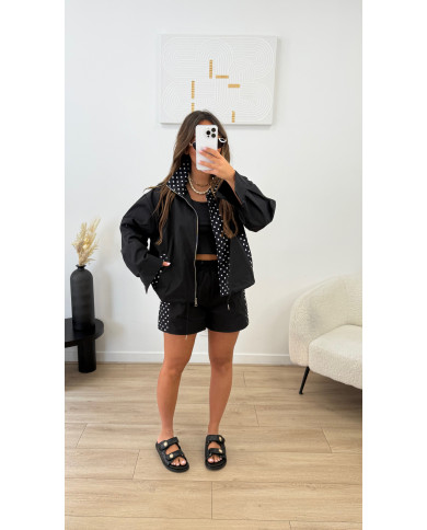 Ensemble Veste + Short pois noir