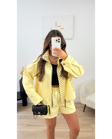 Ensemble Veste + Short pois Jaune