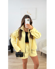 Ensemble Veste + Short pois Jaune
