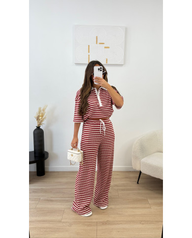 Ensemble crochet marin bordeaux