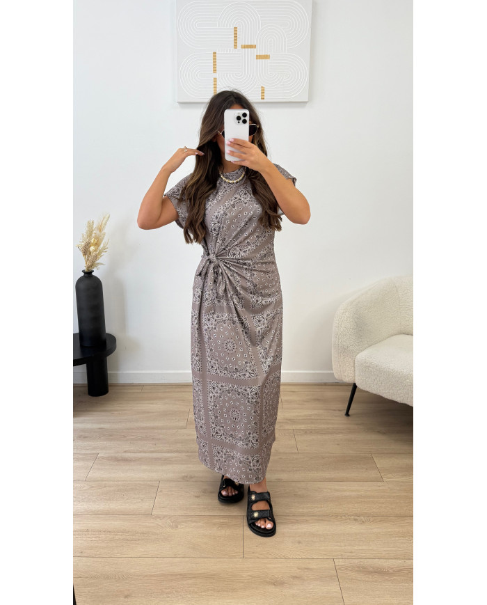 Robe noué Bandana Taupe